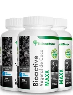 Pack de 3 Carbón activado de coco 300 capsulas naturalmaxx