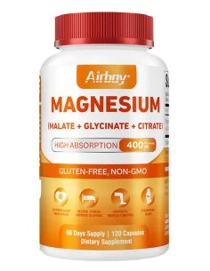 Magnesio Airboy 400 mg 120 caps – Malato, Glicinato y Citrato en una Fórmula Avanzada