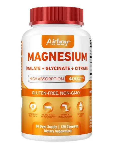 Magnesio Airboy 400 mg – Malato, Glicinato y Citrato en una Fórmula Avanzada