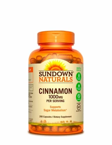 Cinnamon 1000mg sundown natural 200 capsulas