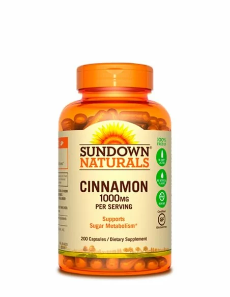 Cinnamon 1000mg sundown natural 200 capsulas