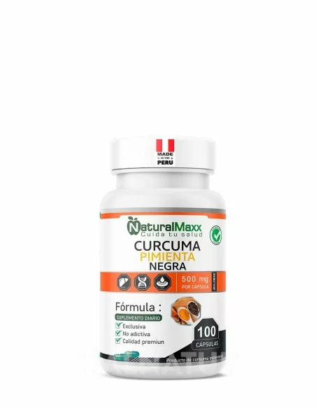 Curcuma + piemienta negra + jenjibre 100 capsulas naturalmaxx